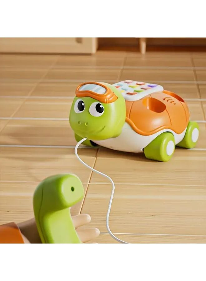 Green Turtle Phone Toy With Music Lights Educational Learning For Toddlers - Image 1
